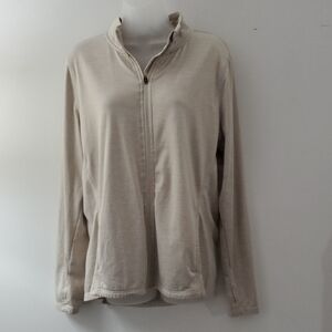 Women's Cream Zip-Up Top